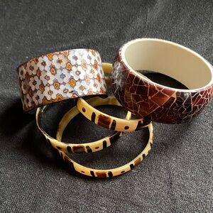 Chic Mosaic and Floral Bracelet Set